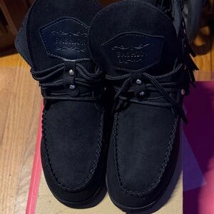 Women’s Black Suede Moc Toe Casual Shoes